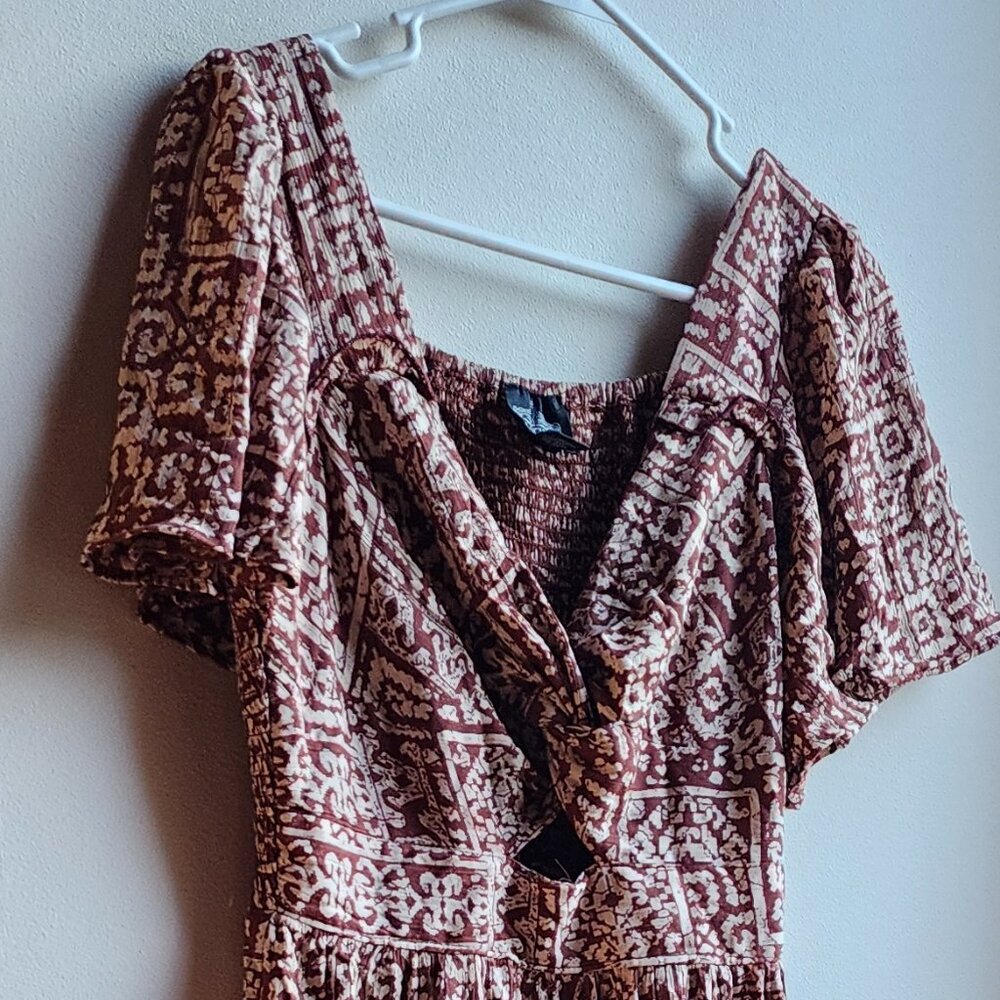 Angie Aztec Southwestern Style V-Neck Midi Sundress Size Large - Picture 3 of 15